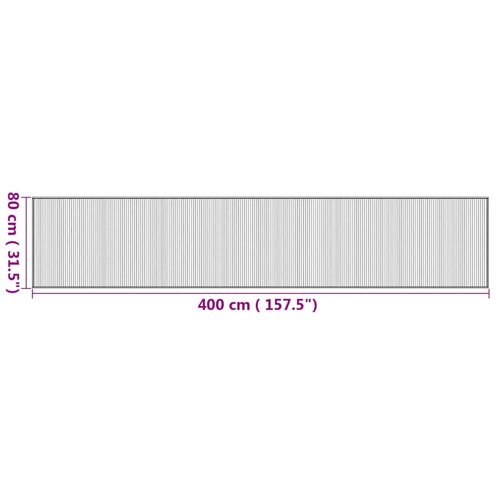 Tappeto Rettangolare Natura 80x400 cm in Bambù