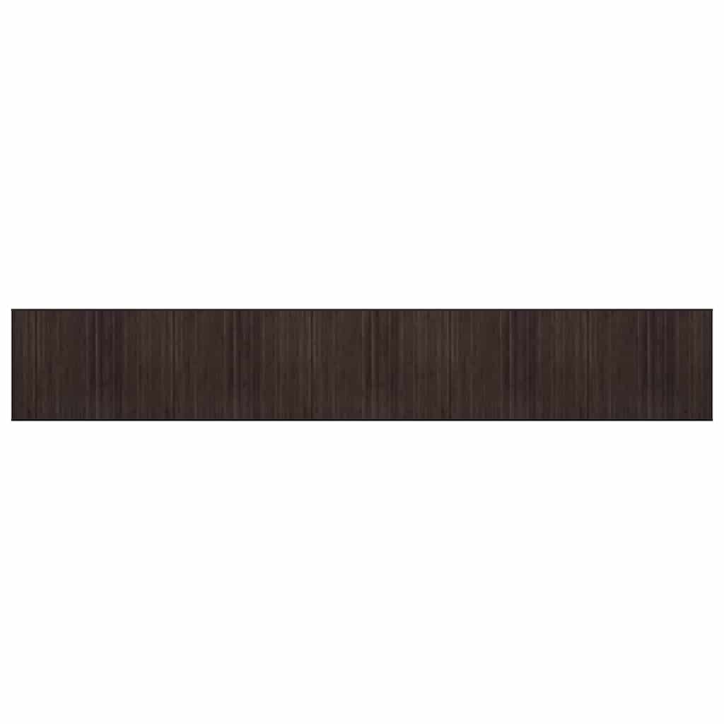 Tappeto Rettangolare Marrone Scuro 80x1000 cm in Bambù