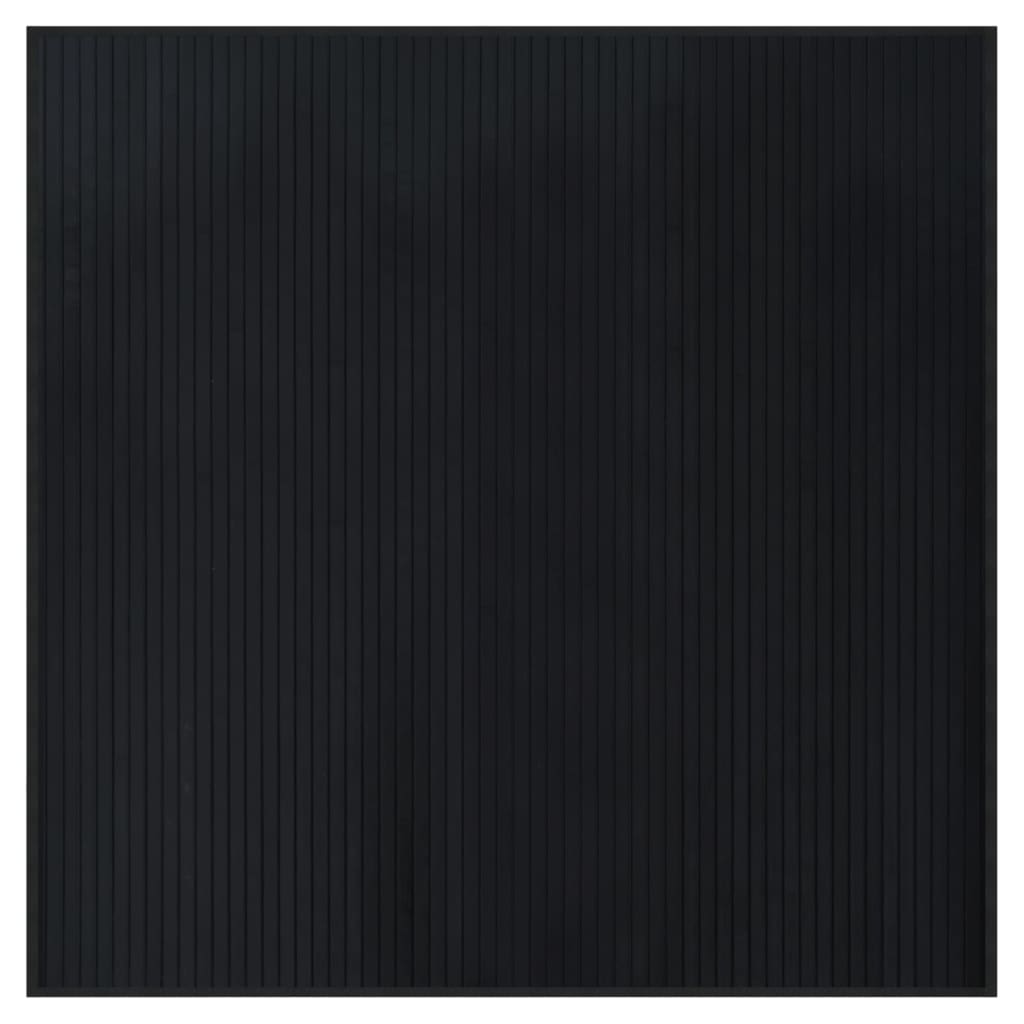 Tappeto Quadrato Nero 100x100 cm in Bambù