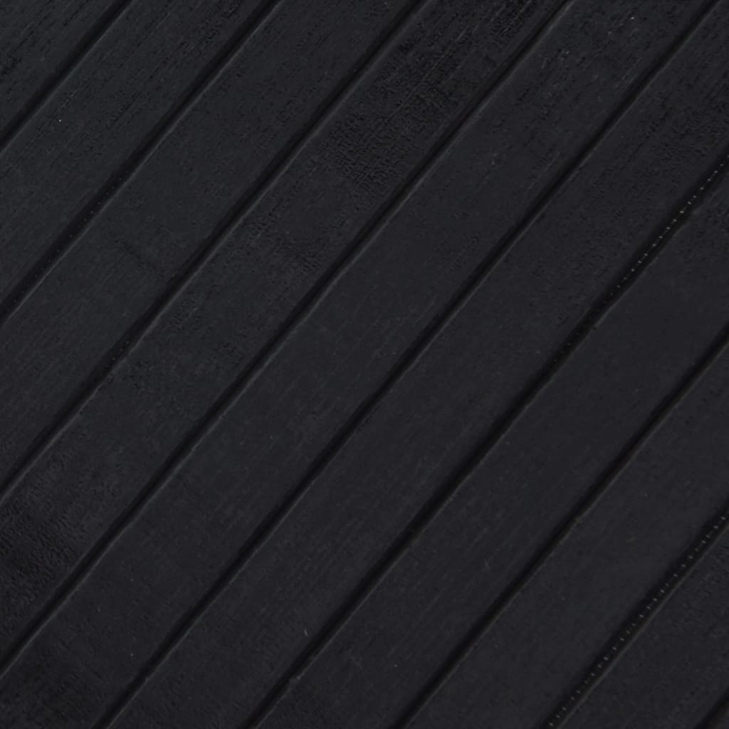 Tappeto Rettangolare Nero 100x200 cm in Bambù