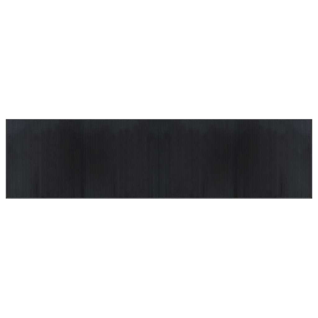 Tappeto Rettangolare Nero 100x400 cm in Bambù