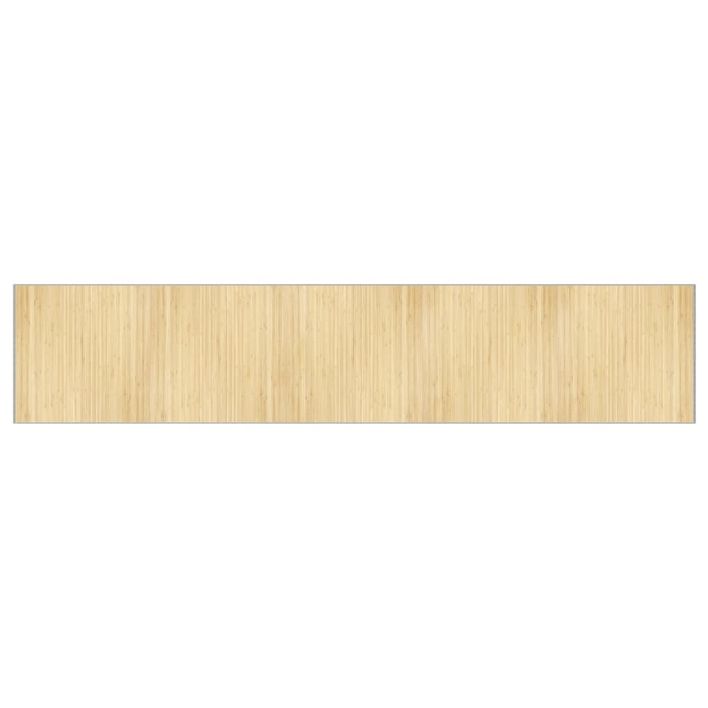 Tappeto Rettangolare Natura Chiaro 100x500 cm in Bambù