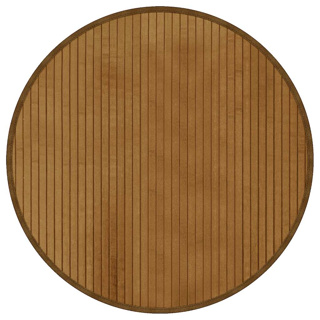Tappeto Rotondo Marrone 60 cm in Bambù