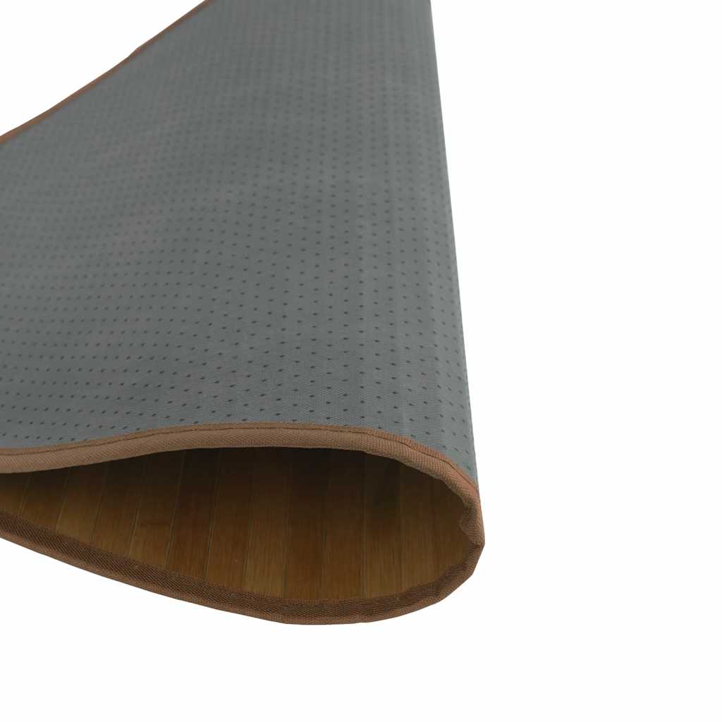 Tappeto Rotondo Marrone 60 cm in Bambù