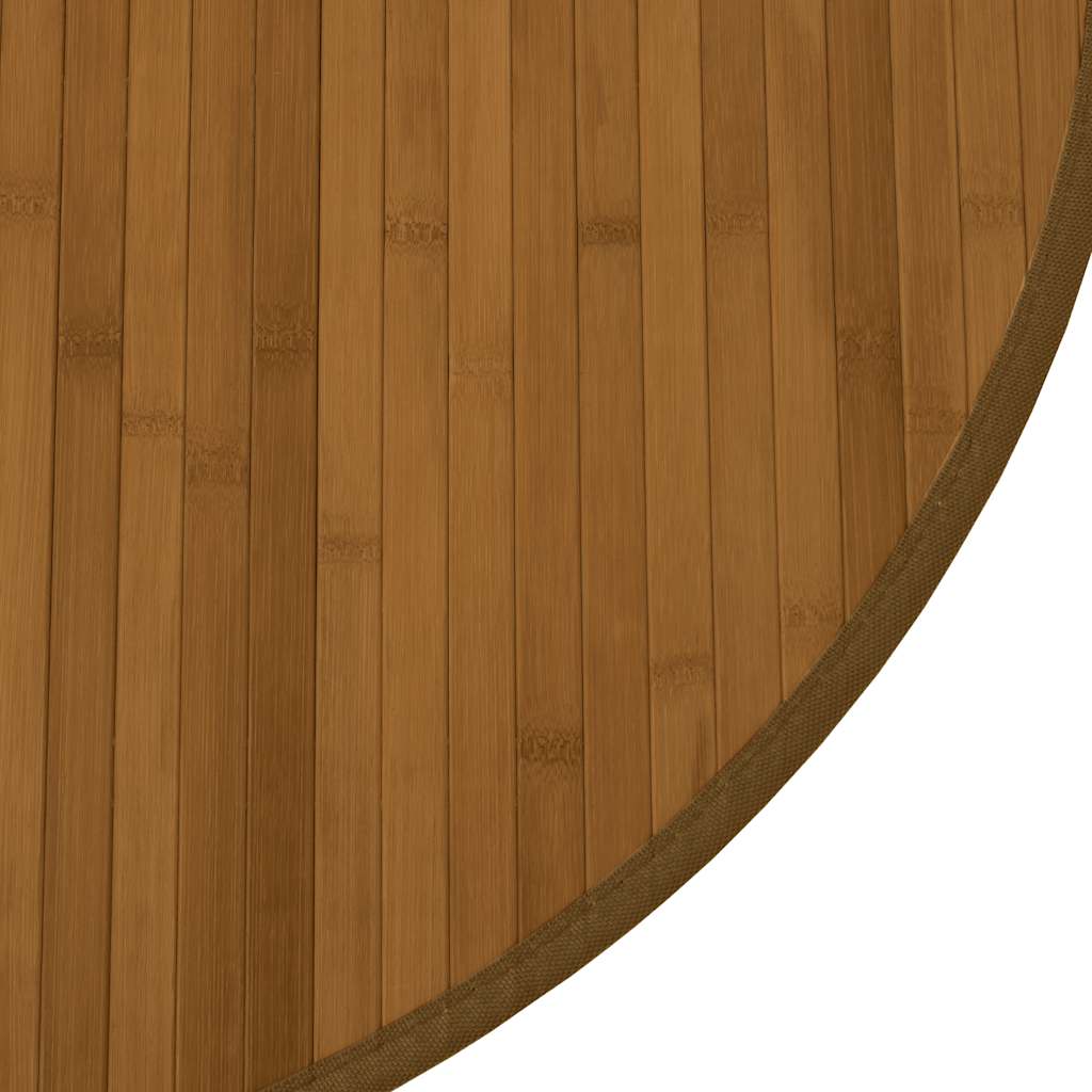 Tappeto Rotondo Marrone 60 cm in Bambù