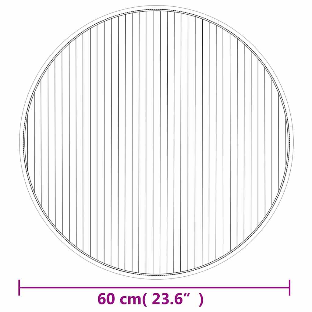 Tappeto Rotondo Naturale Chiaro 60 cm in Bambù