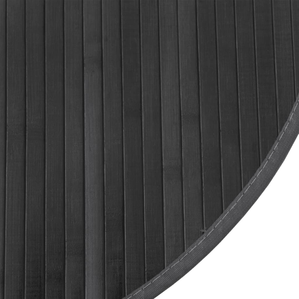 Tappeto Rotondo Grigio 60 cm in Bambù