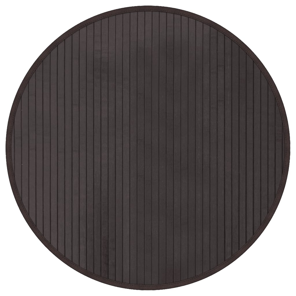 Tappeto Rotondo Marrone Scuro 60 cm in Bambù