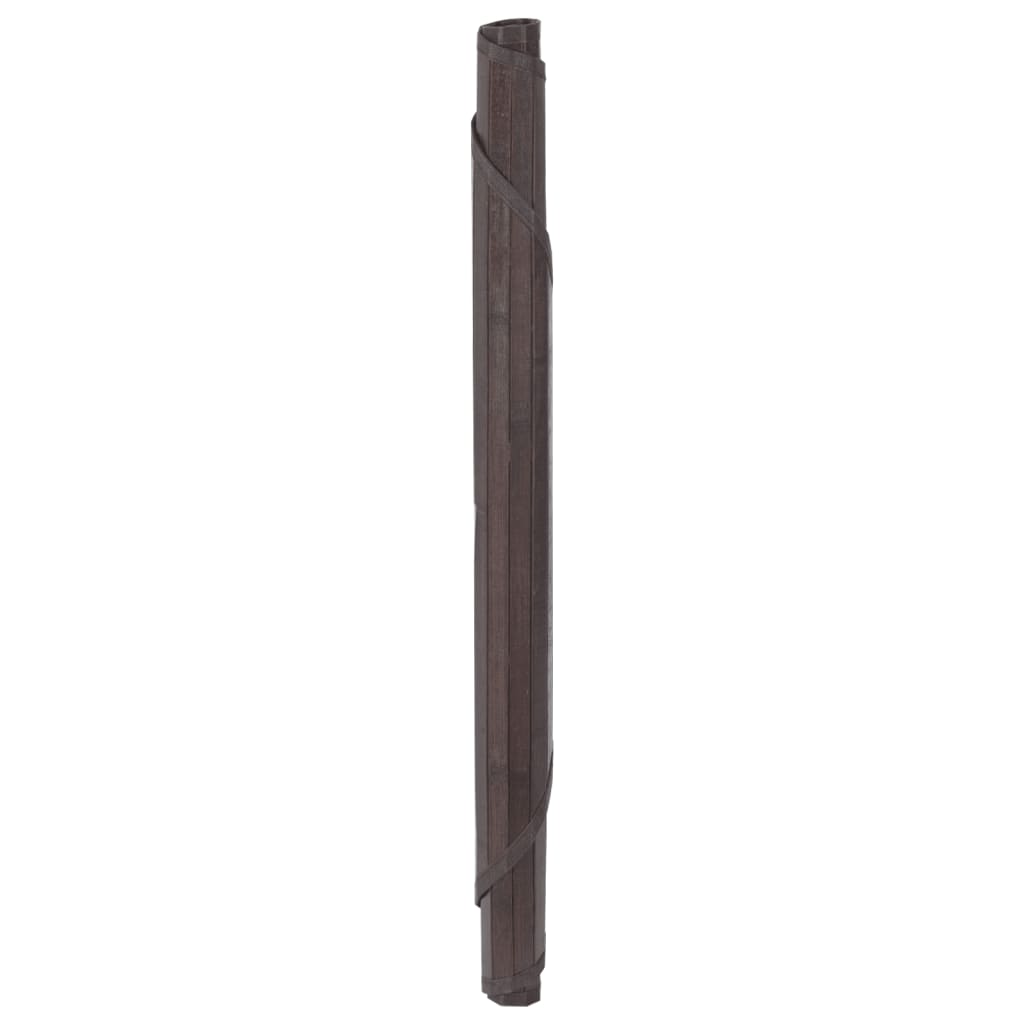 Tappeto Rotondo Marrone Scuro 60 cm in Bambù