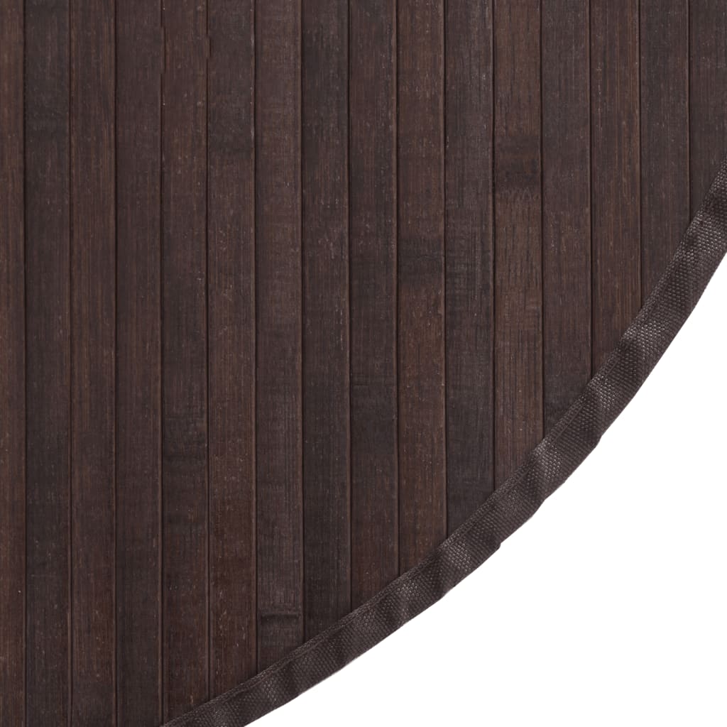 Tappeto Rotondo Marrone Scuro 60 cm in Bambù