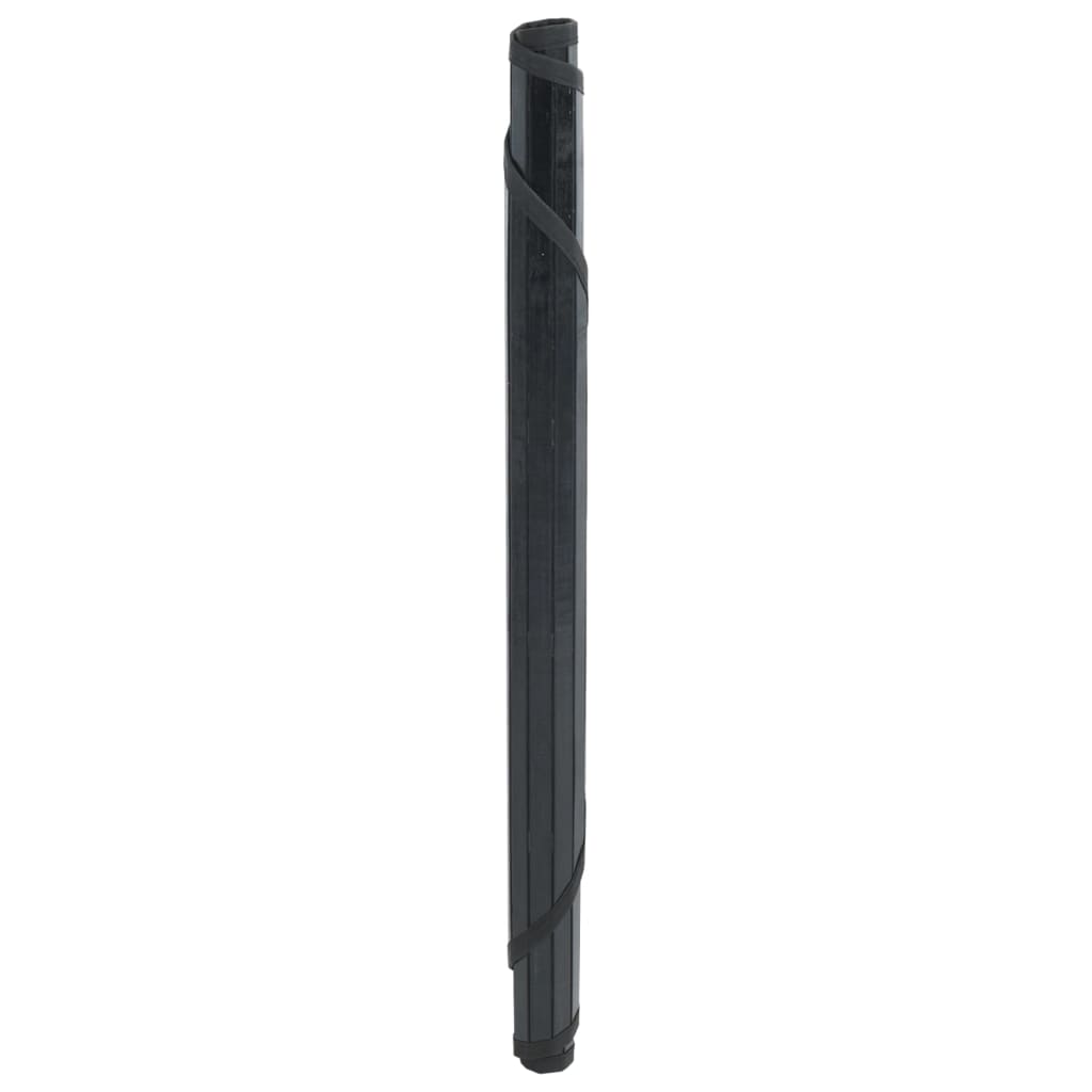 Tappeto Rotondo Nero 80 cm in Bambù