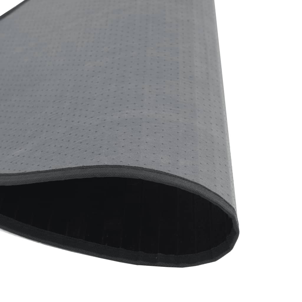 Tappeto Rotondo Nero 80 cm in Bambù