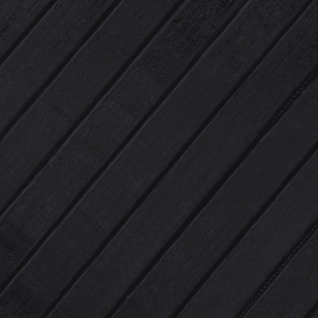 Tappeto Rotondo Nero 80 cm in Bambù