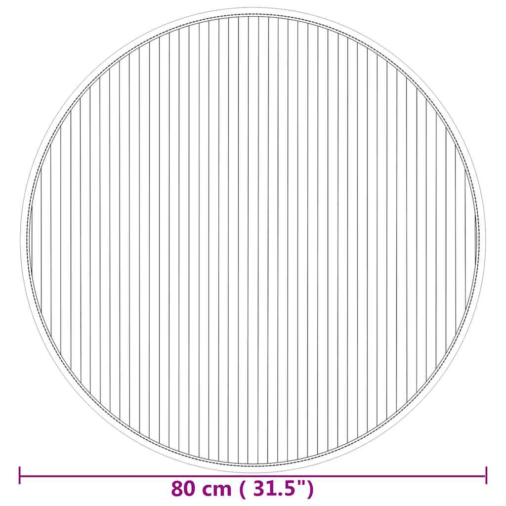 Tappeto Rotondo Naturale 80 cm in Bambù