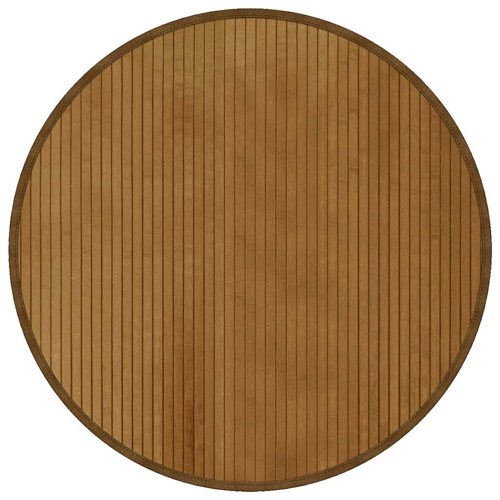 Tappeto Rotondo Marrone 80 cm in Bambù