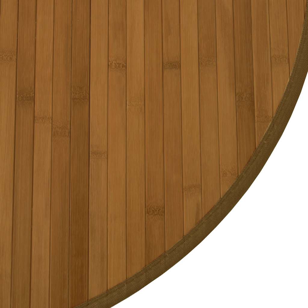 Tappeto Rotondo Marrone 80 cm in Bambù