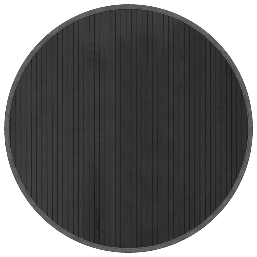 Tappeto Rotondo Grigio 80 cm in Bambù