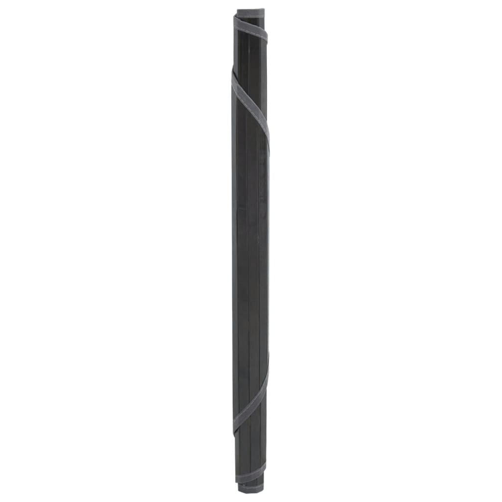 Tappeto Rotondo Grigio 80 cm in Bambù
