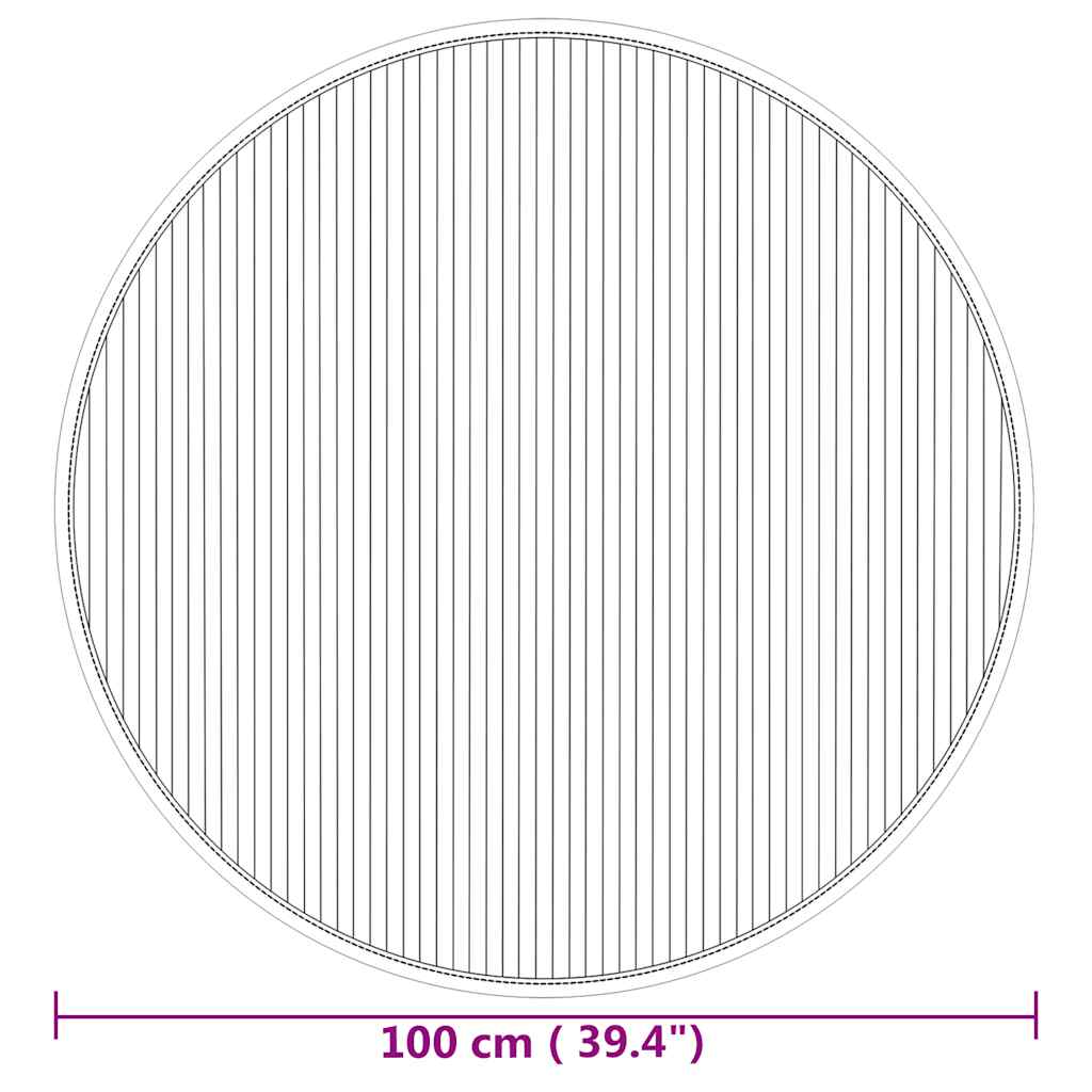 Tappeto Rotondo Naturale 100 cm in Bambù