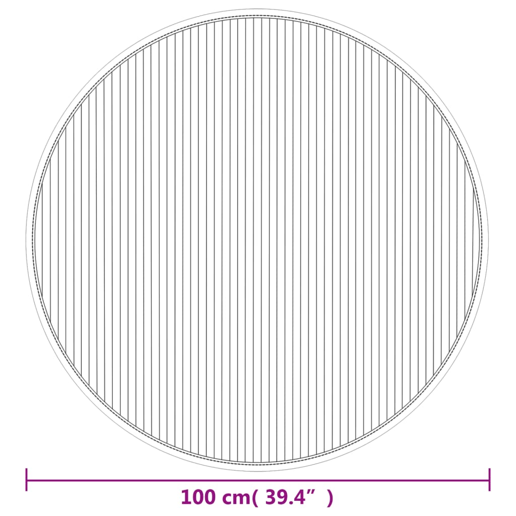 Tappeto Rotondo Grigio 100 cm in Bambù