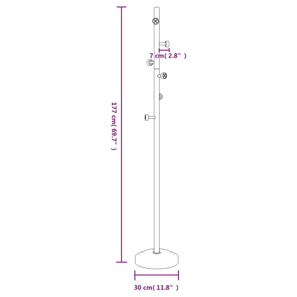 Appendiabiti Bianco 177 cm in Ferro Verniciato a Polvere