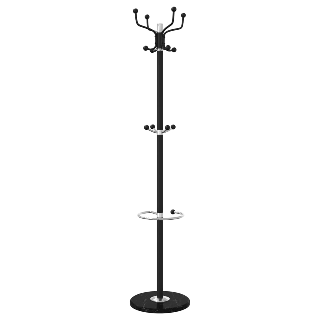 Appendiabiti con Portaombrelli Nero 180 cm Ferro Verniciato