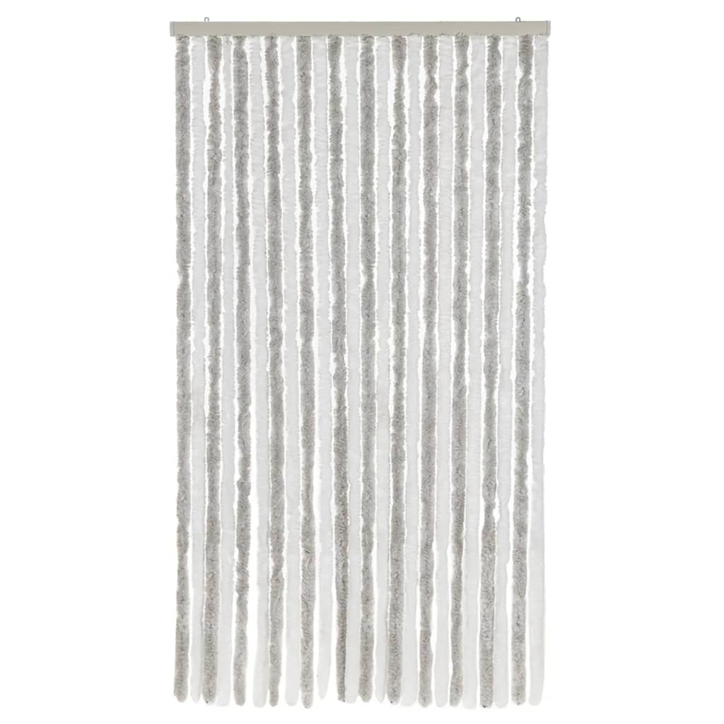 Tenda Antimosche Grigia Chiaro e Bianca 100x200 cm in Ciniglia