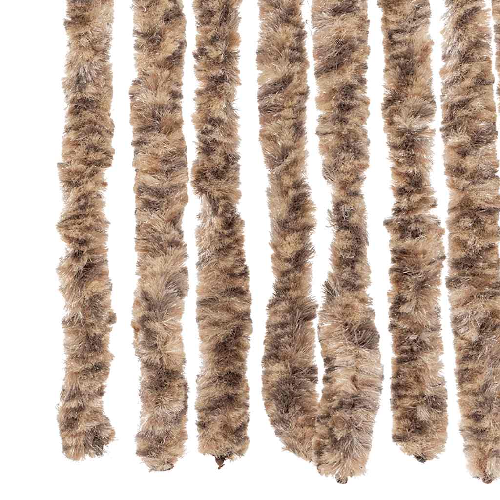 Tenda Antimosche Beige e Marrone Scuro 56x200 cm in Ciniglia