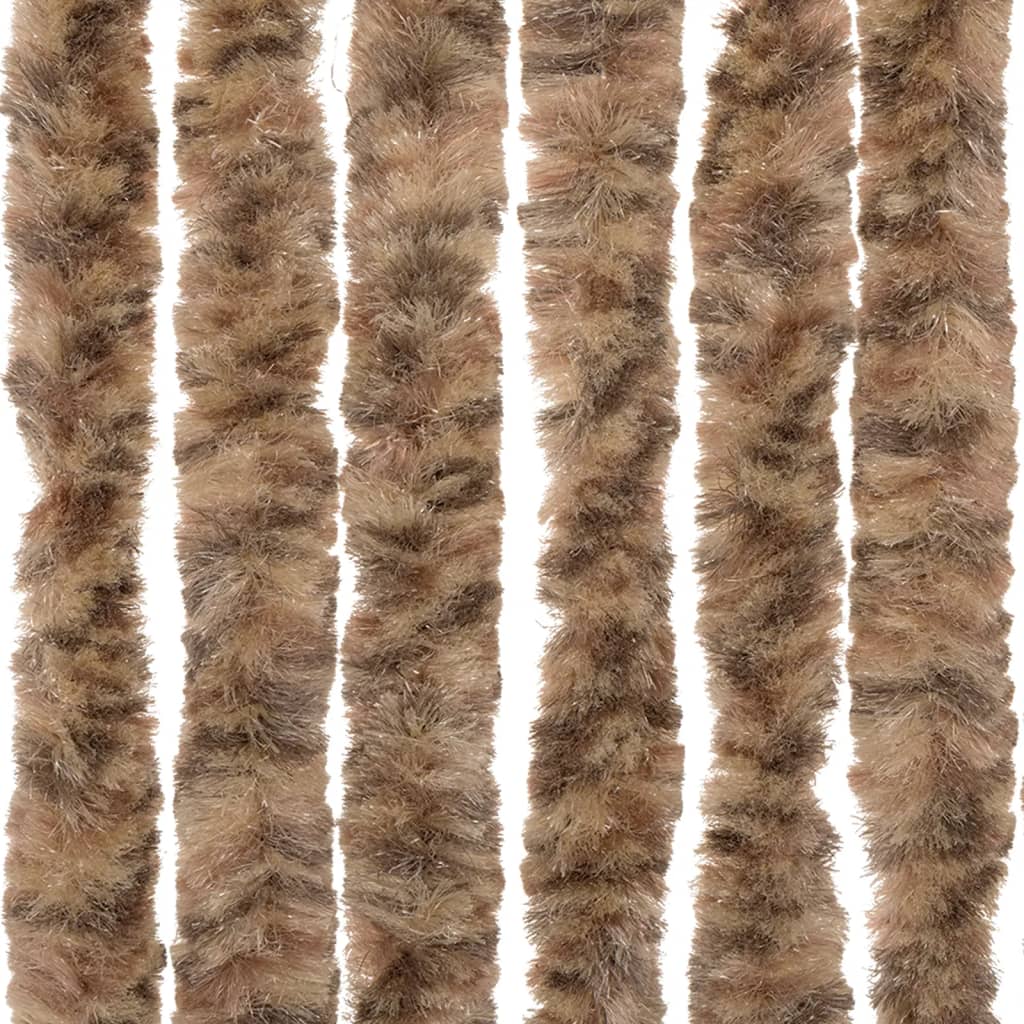 Tenda Antimosche Beige e Marrone Scuro 90x200 cm in Ciniglia