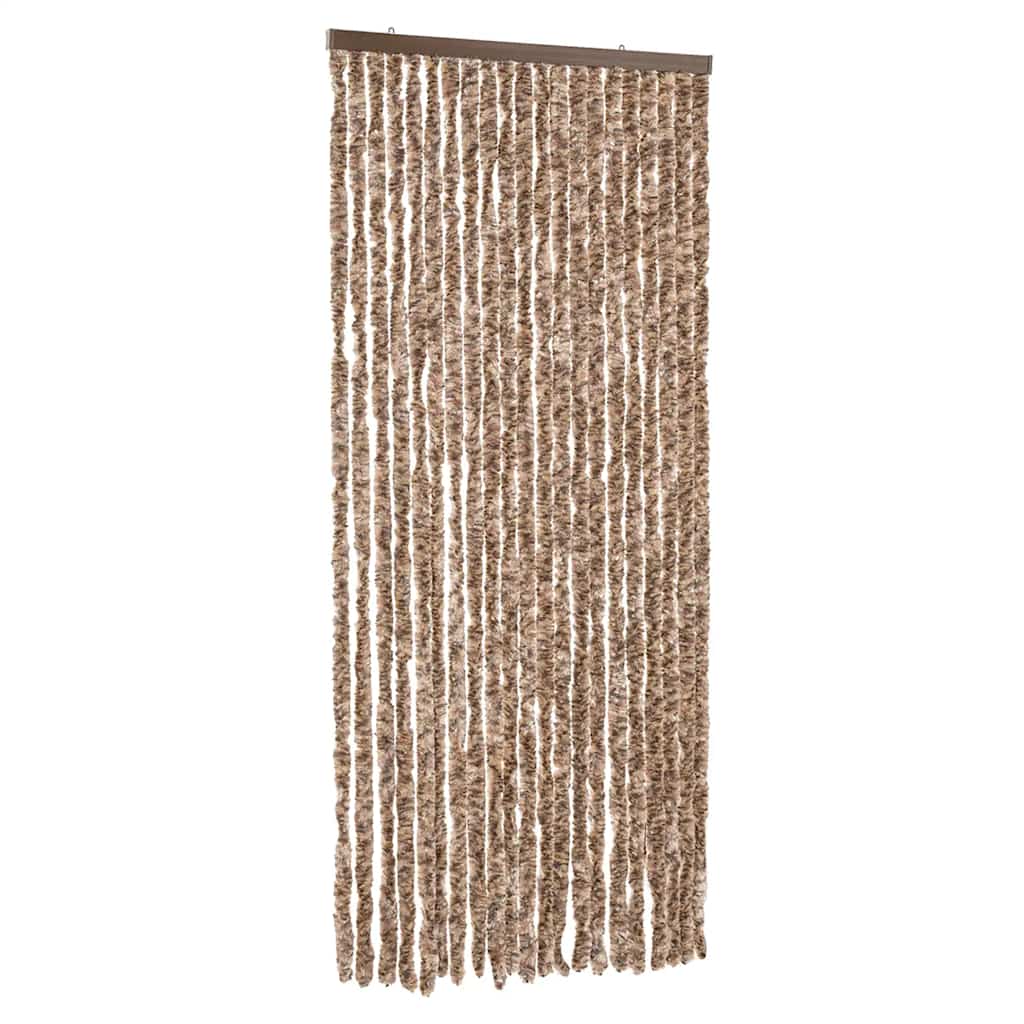 Tenda Antimosche Beige e Marrone Scuro 90x220 cm in Ciniglia