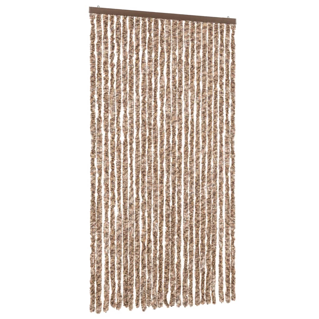 Tenda Antimosche Beige e Marrone Scuro 100x200 cm in Ciniglia