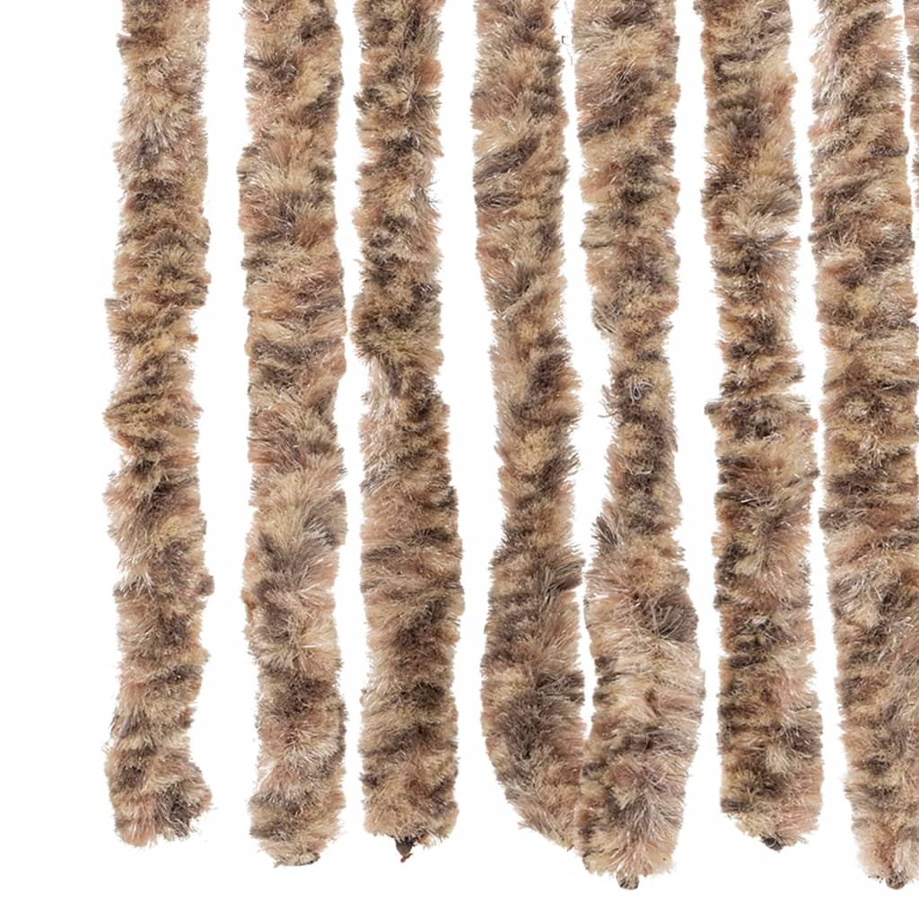 Tenda Antimosche Beige e Marrone Scuro 100x200 cm in Ciniglia