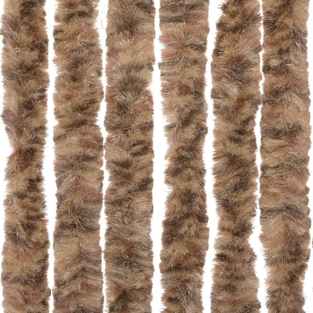 Tenda Antimosche Beige e Marrone Scuro 100x200 cm in Ciniglia