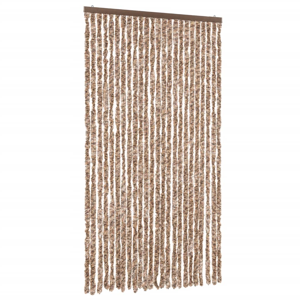 Tenda Antimosche Beige e Marrone Scuro 100x220 cm in Ciniglia