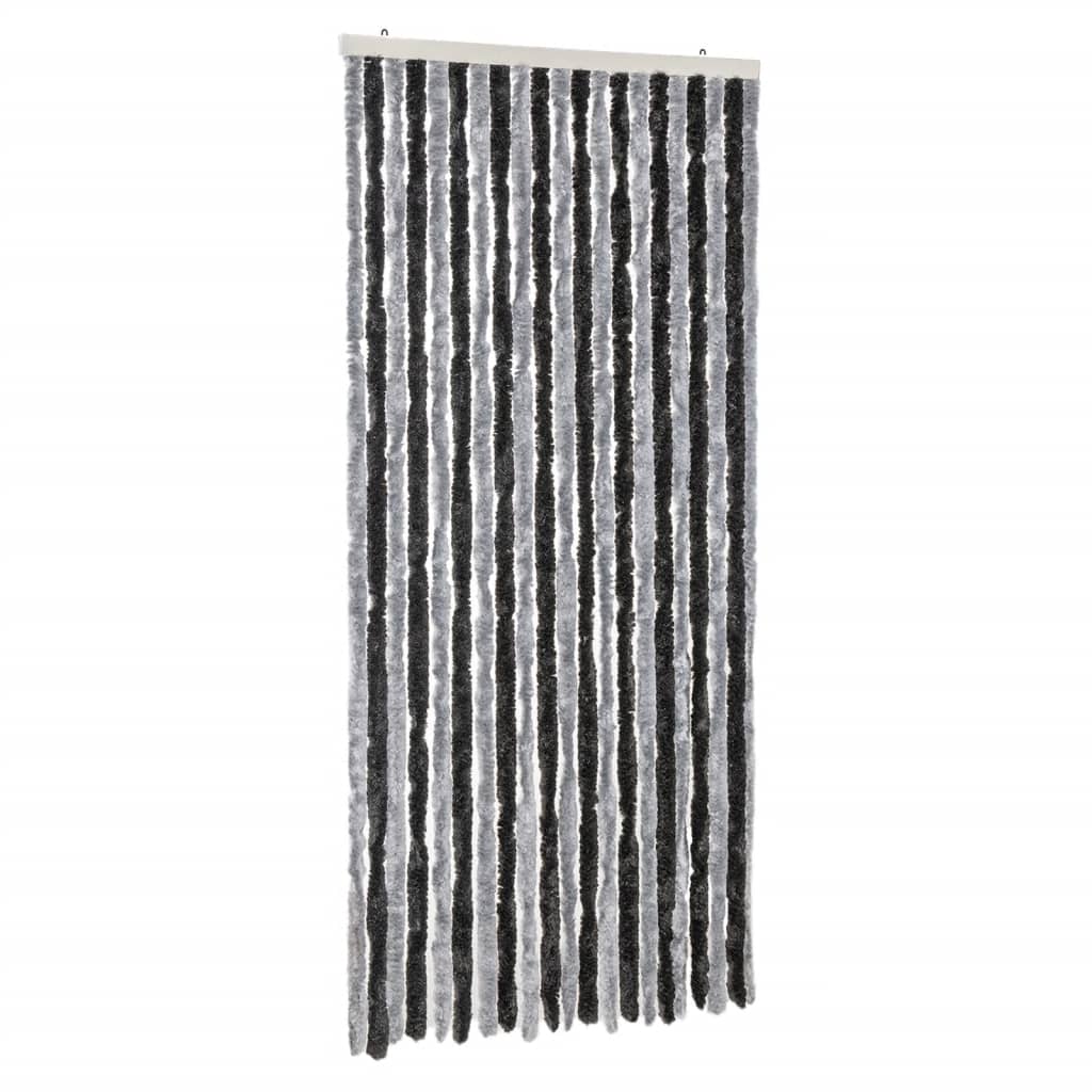 Tenda Antimosche Grigia e Nera 90x220 cm in Ciniglia
