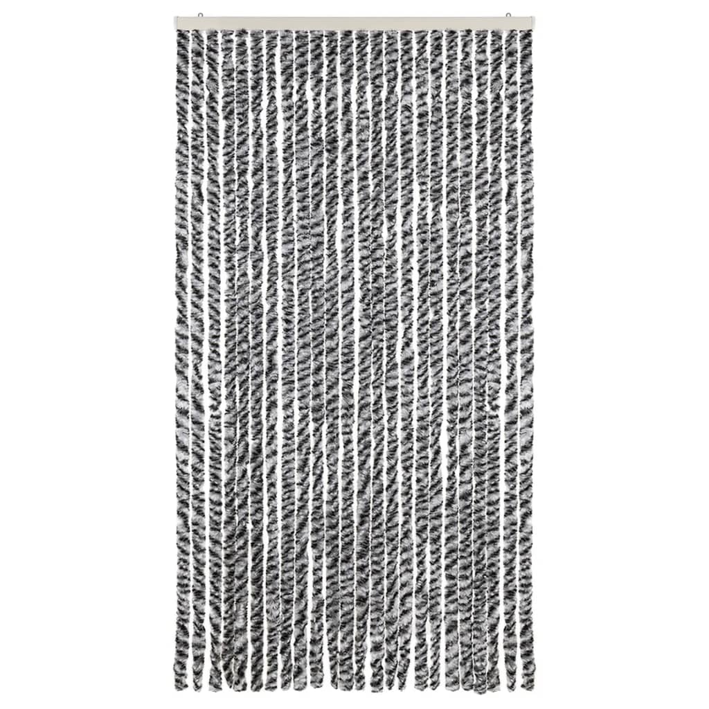 Tenda Antimosche Grigia Nera e Bianca 100x220 cm in Ciniglia