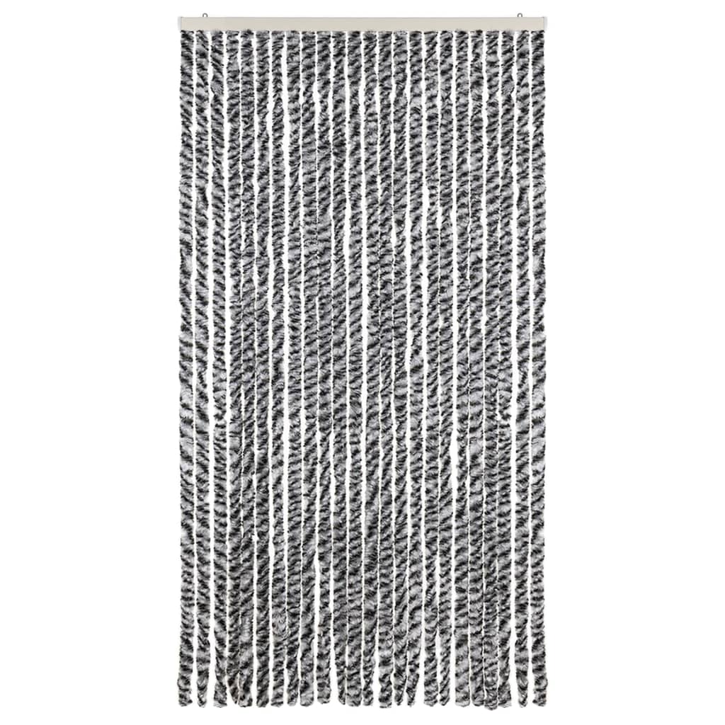Tenda Antimosche Grigia Nera e Bianca 100x230 cm in Ciniglia