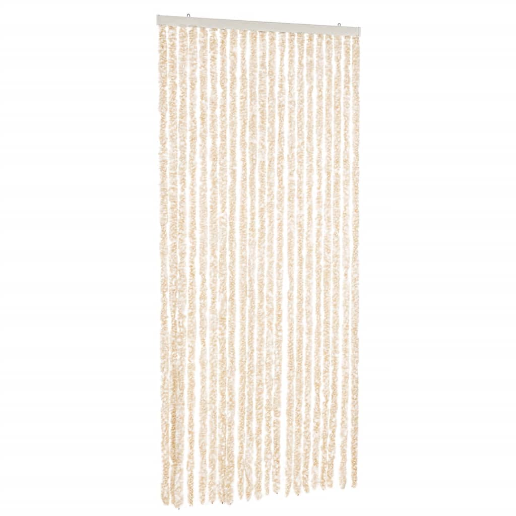 Tenda Antimosche Beige e Bianca 90x200 cm in Ciniglia