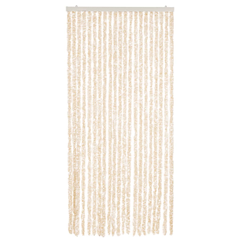 Tenda Antimosche Beige e Bianca 90x200 cm in Ciniglia