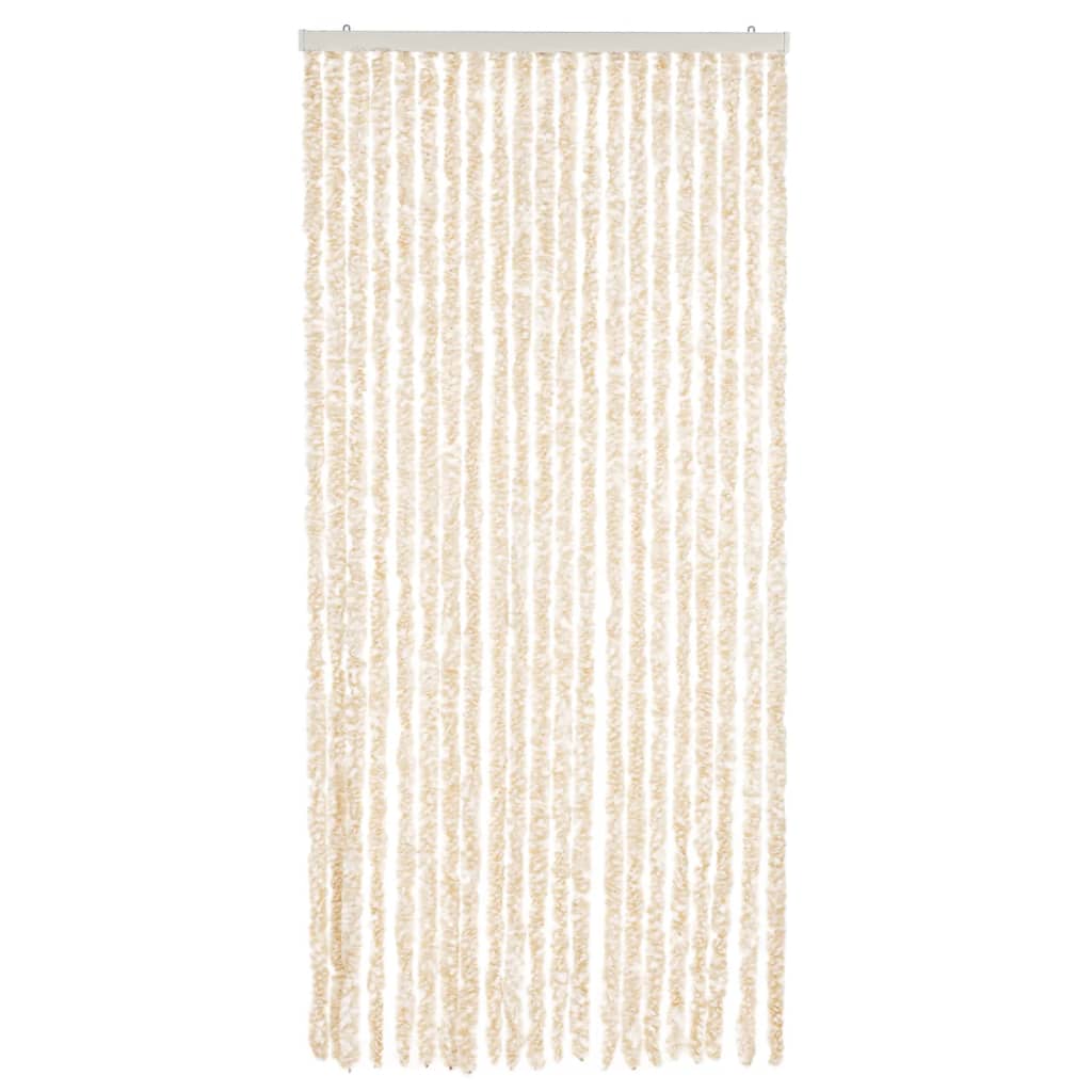 Tenda Antimosche Beige e Bianca 90x220 cm in Ciniglia