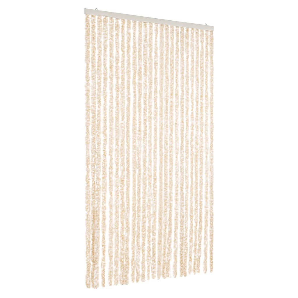 Tenda Antimosche Beige e Bianca 100x200 cm in Ciniglia
