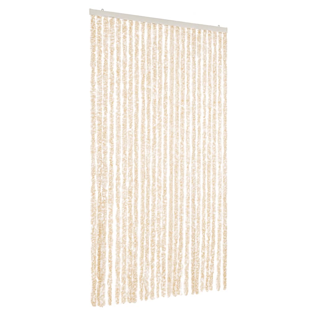 Tenda Antimosche Beige e Bianca 100x220 cm in Ciniglia