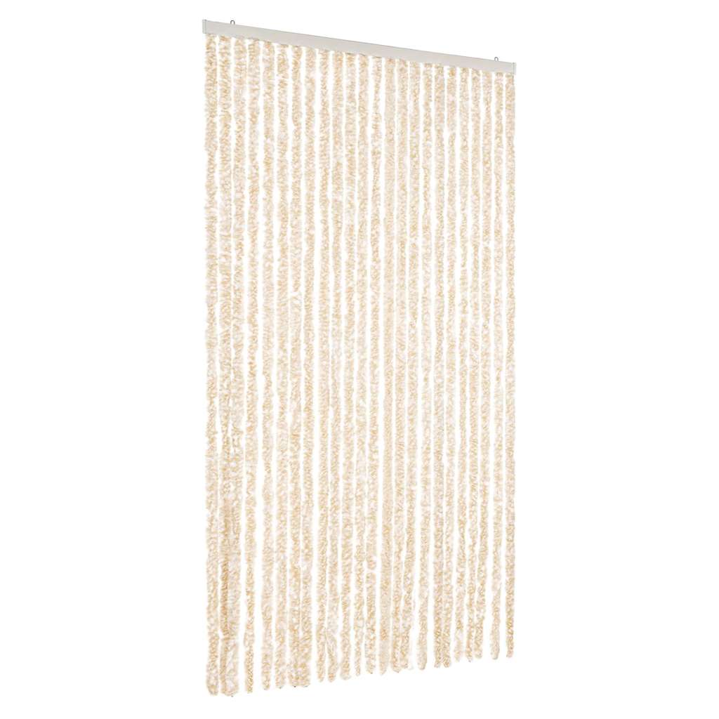 Tenda Antimosche Beige e Bianca 100x230 cm in Ciniglia