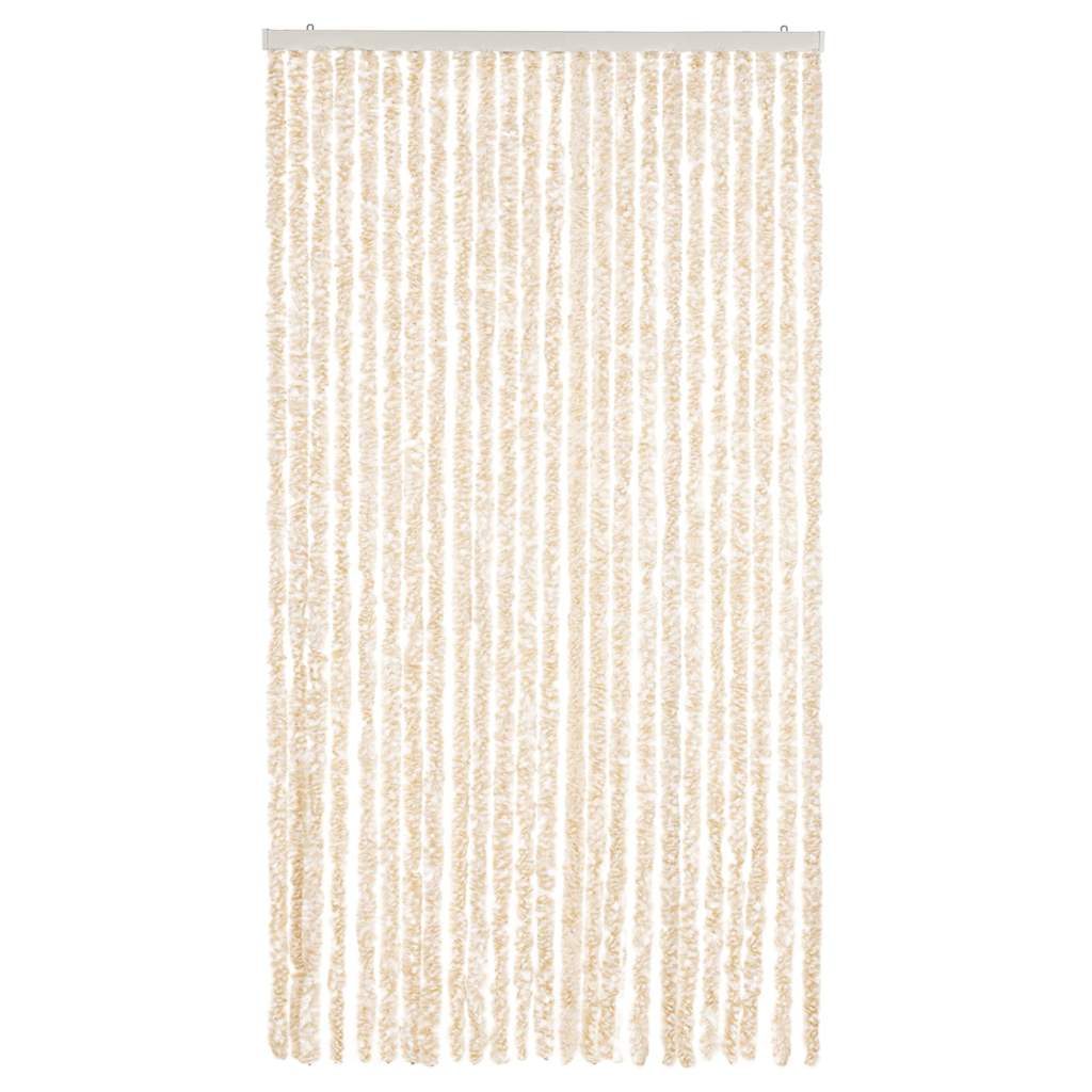 Tenda Antimosche Beige e Bianca 100x230 cm in Ciniglia