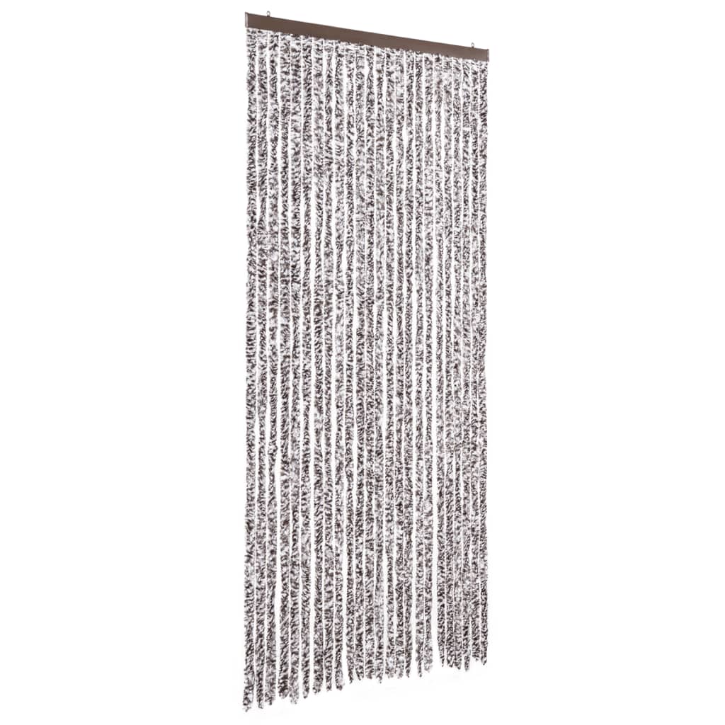 Tenda Antimosche Marrone e Beige 100x230 cm in Ciniglia