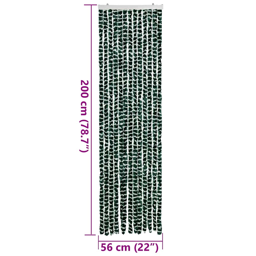 Tenda Antimosche Verde e Bianca 56x200 cm in Ciniglia