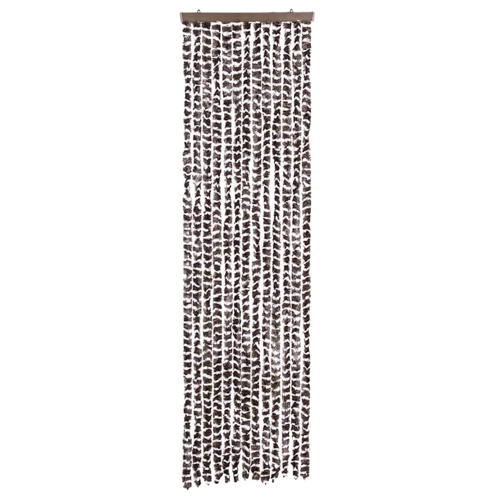 Tenda Antimosche Beige e Marrone 56x200 cm in Ciniglia