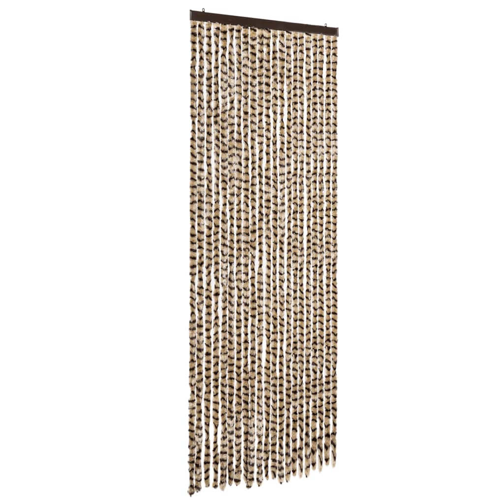 Tenda Antimosche Beige e Marrone 90x200 cm in Ciniglia