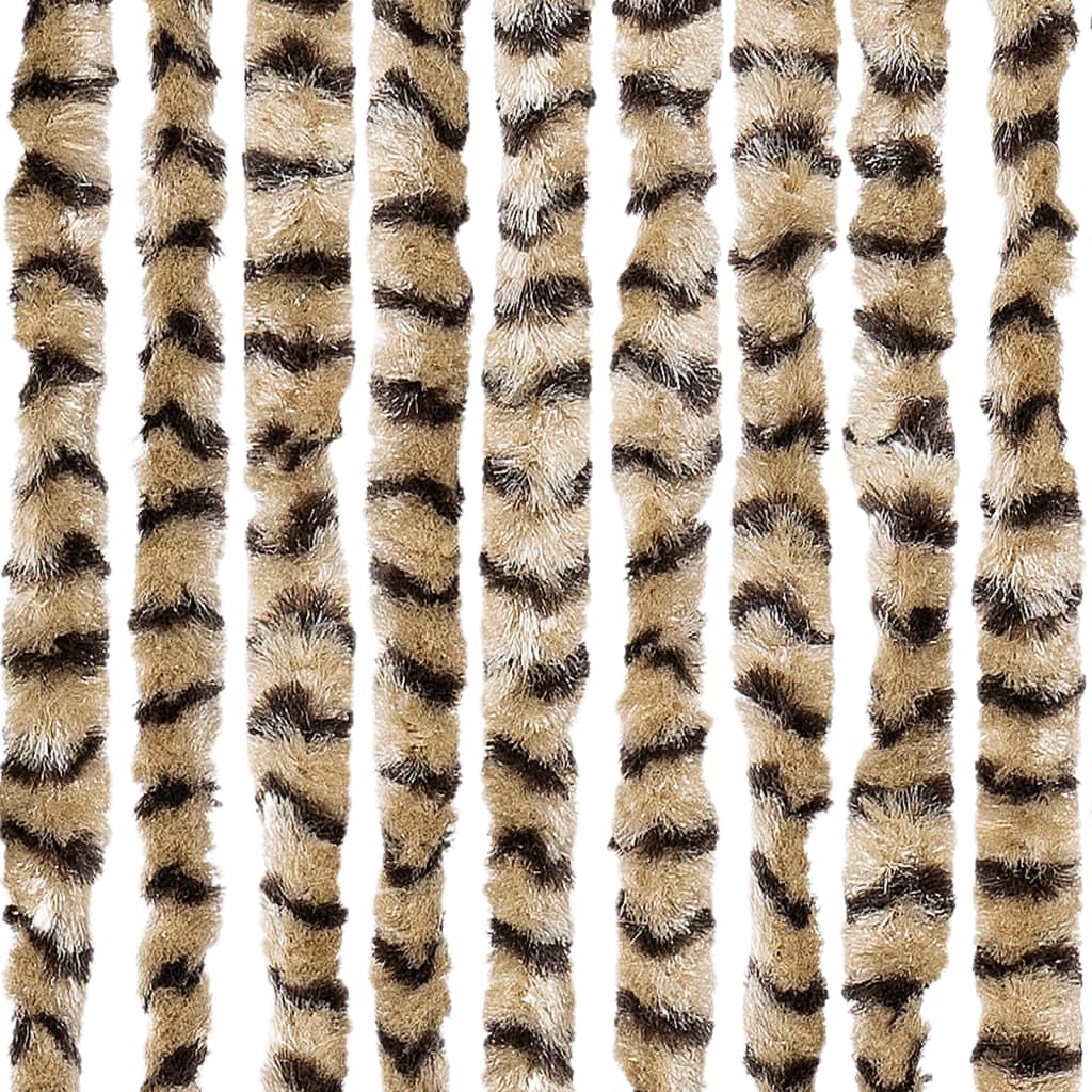 Tenda Antimosche Beige e Marrone 90x200 cm in Ciniglia