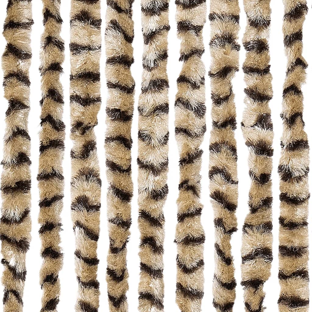 Tenda Antimosche Beige e Marrone 100x200 cm in Ciniglia